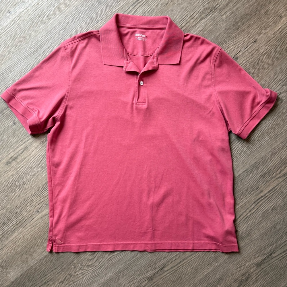 UNTUCKit Damaschino Polo Mens XL Pink Excellent 100% Cotton Short Sleeve 35510